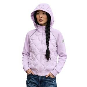 Bosideng Women Lavender GOOSE DOWN Quilted Hooded Jacket S-XS Designer